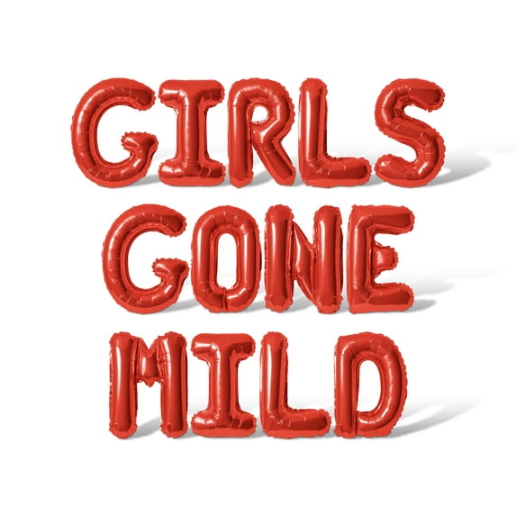 Letter Balloons - GIRLS GONE MILD 16" Inch Alphabet Letters Foil Mylar Balloon Bachelorette or Bridal Shower Party Banner (Red)