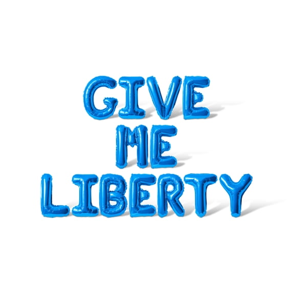 Letter Balloons - GIVE ME LIBERTY 16" Inch Alphabet Letters Foil Mylar Balloon 4th of July Party Banner (Blue)