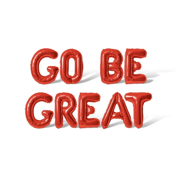 Letter Balloons - GO BE GREAT 16" Inch Alphabet Letters Foil Mylar Balloon Graduation Day Party Banner (Red)