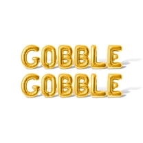 Letter Balloons - GOBBLE GOBBLE 16" Inch Alphabet Letters Foil Mylar Balloon Thanksgiving Party Banner (Gold)