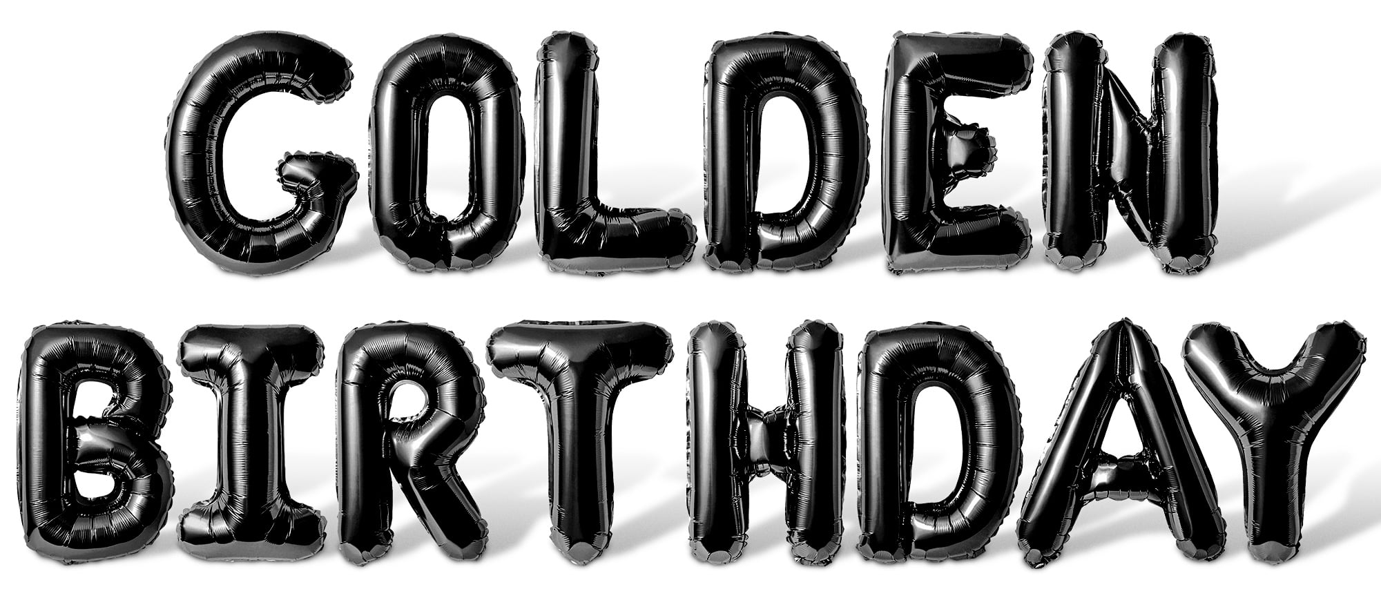 Letter Balloons - GOLDEN BIRTHDAY 16" Inch Alphabet Letters Foil Mylar Balloon Golden Birthday Party Banner (Black)