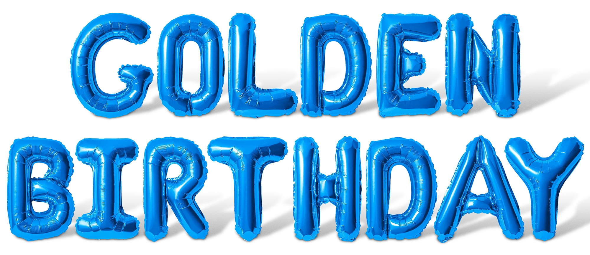 Letter Balloons - GOLDEN BIRTHDAY 16" Inch Alphabet Letters Foil Mylar Balloon Golden Birthday Party Banner (Blue)