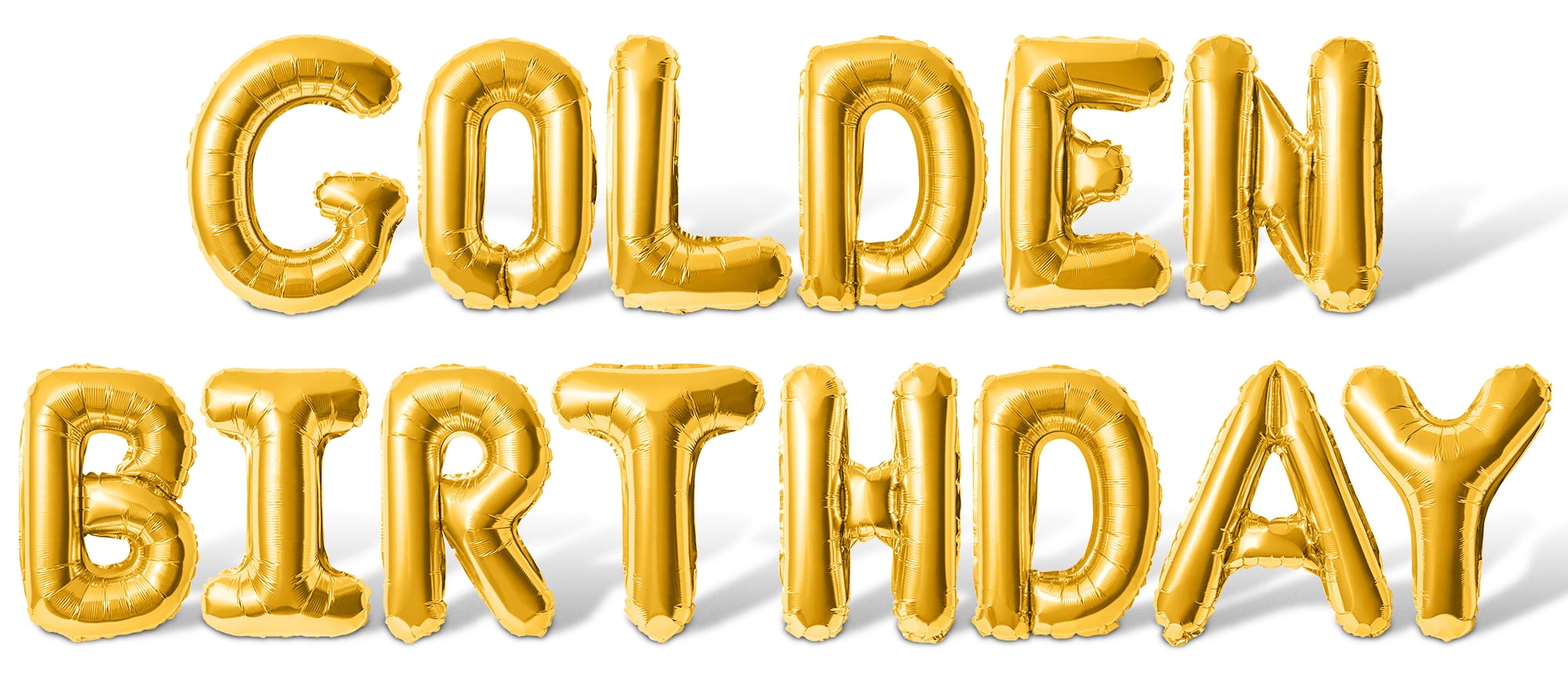 Letter Balloons - GOLDEN BIRTHDAY 16" Inch Alphabet Letters Foil Mylar Balloon Golden Birthday Party Banner (Gold)