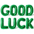 thumbnail image 1 of Letter Balloons - GOOD LUCK 16" Inch Alphabet Letters Foil Mylar Balloon Going Away Party Banner (Green), 1 of 5