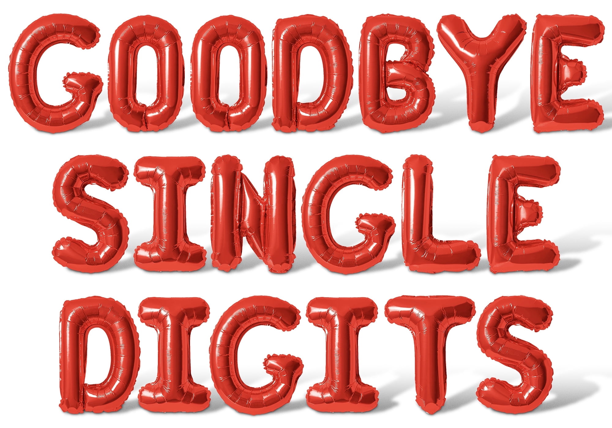Letter Balloons - GOODBYE SINGLE DIGITS 16