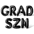 thumbnail image 1 of Letter Balloons - GRAD SZN 16" Inch Alphabet Letters Foil Mylar Balloon Graduation Party Banner (Black), 1 of 5