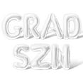 thumbnail image 1 of Letter Balloons - GRAD SZN 16" Inch Alphabet Letters Foil Mylar Balloon Graduation Party Banner (White), 1 of 5