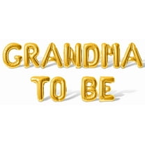 Letter Balloons - GRANDMA TO BE 16" Inch Alphabet Letters Foil Mylar Balloon Baby Shower Party Banner (Gold)