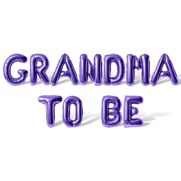 Letter Balloons - GRANDMA TO BE 16" Inch Alphabet Letters Foil Mylar Balloon Baby Shower Party Banner (Purple)