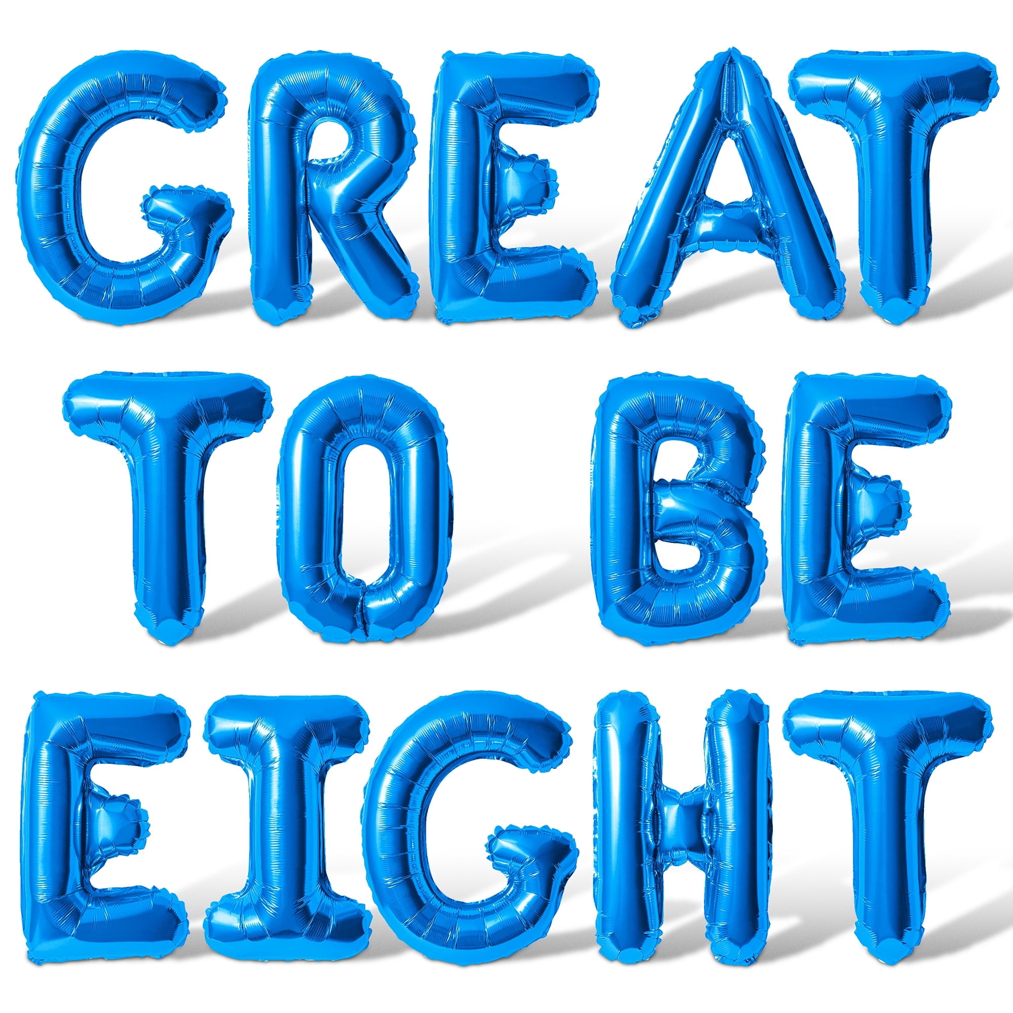 Letter Balloons - GREAT TO BE EIGHT 16" Inch Alphabet Letters Foil Mylar Balloon 8th Birthday Party Banner (Blue)