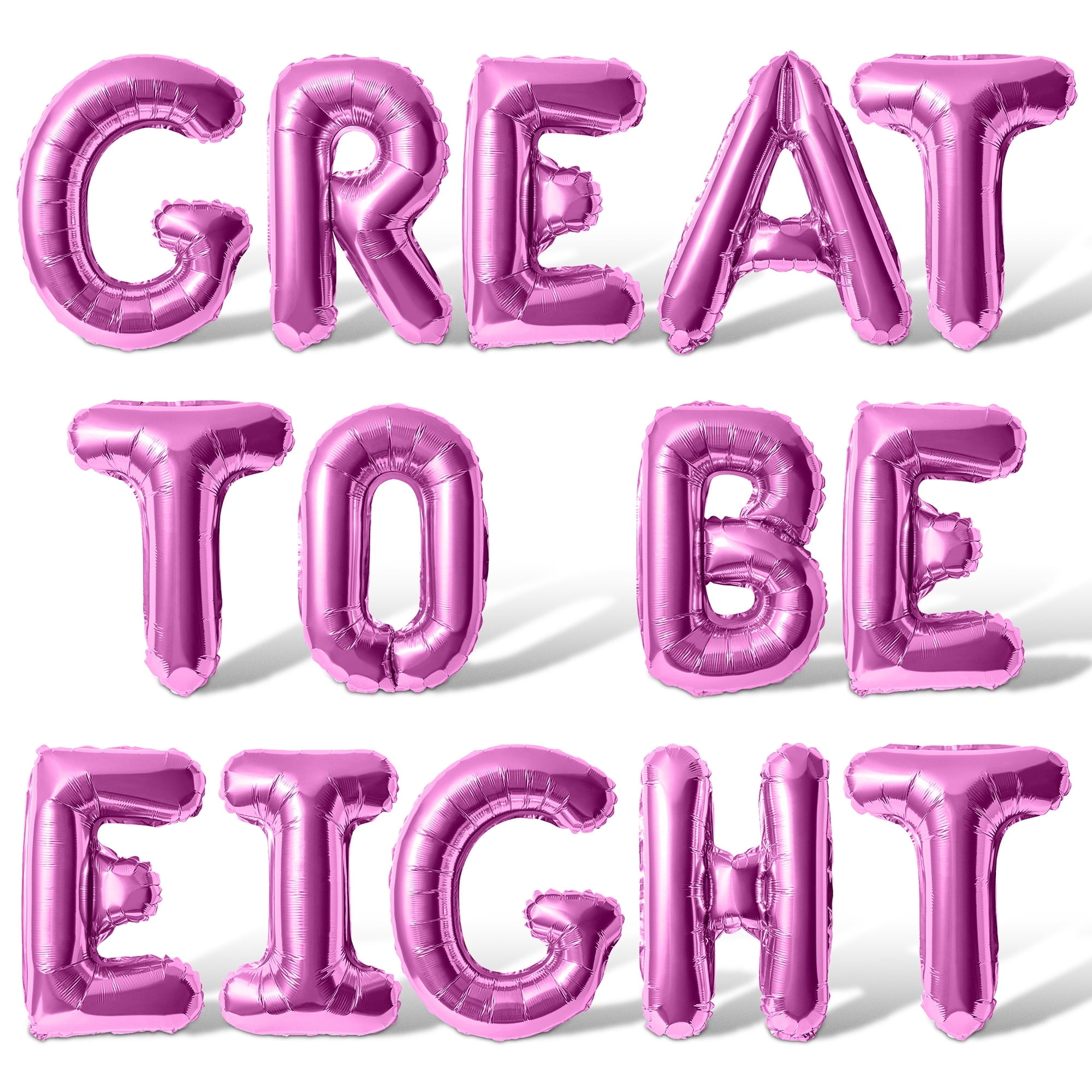 Letter Balloons - GREAT TO BE EIGHT 16" Inch Alphabet Letters Foil Mylar Balloon 8th Birthday Party Banner (Pink)