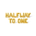 thumbnail image 1 of Letter Balloons - HALFWAY TO ONE 16" Inch Alphabet Letters Foil Mylar Balloon Birthday Party Banner (Gold), 1 of 5