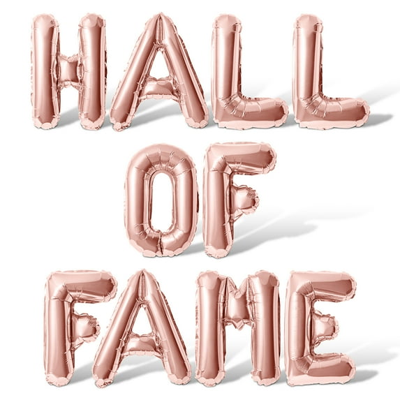 Letter Balloons - HALL OF FAME 16" Inch Alphabet Letters Foil Mylar Balloon Hall of Fame Induction Party Banner (Rose Gold)