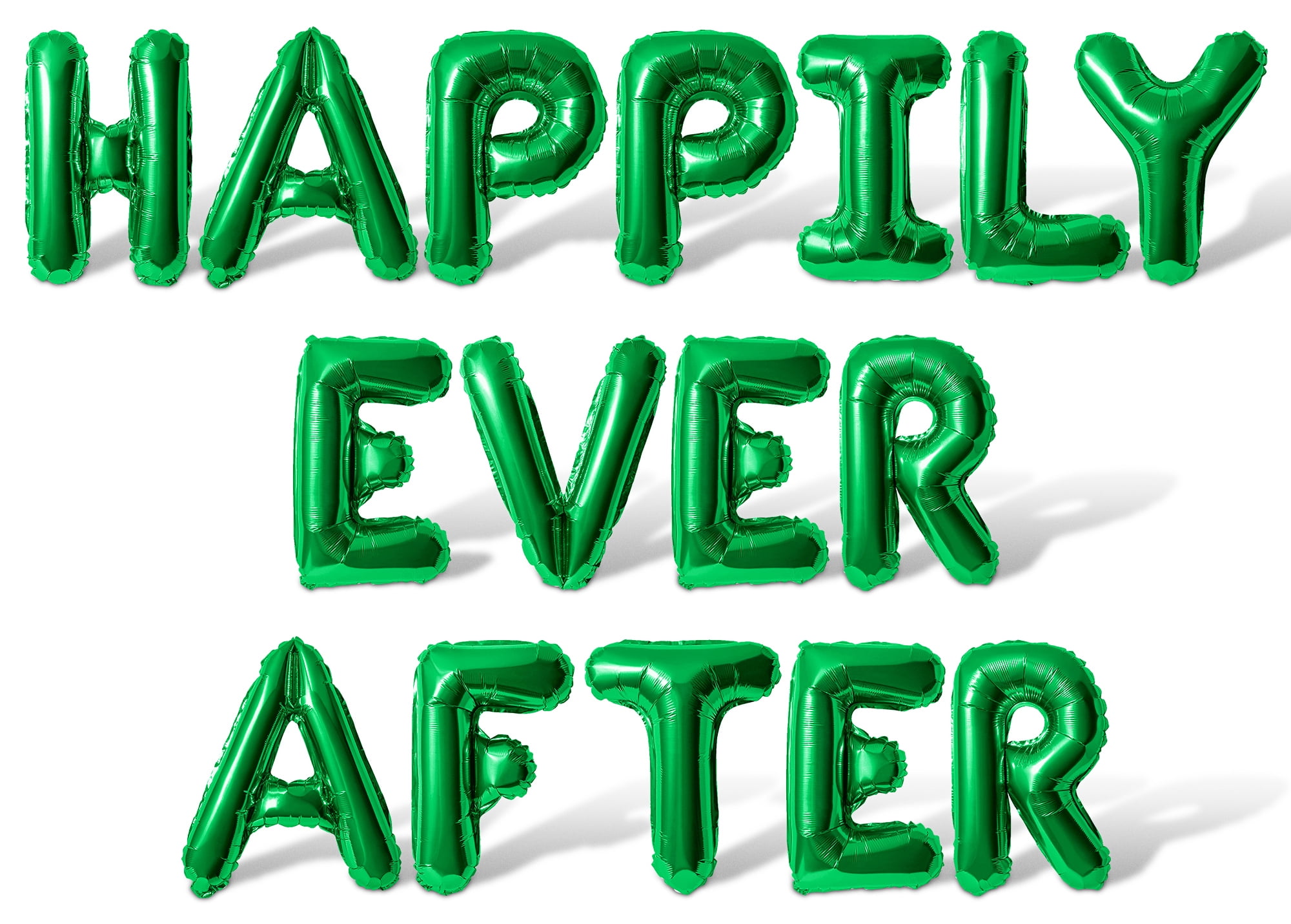 Letter Balloons - HAPPILY EVER AFTER 16" Inch Alphabet Letters Foil Mylar Balloon Bachelorette Party Banner (Green)