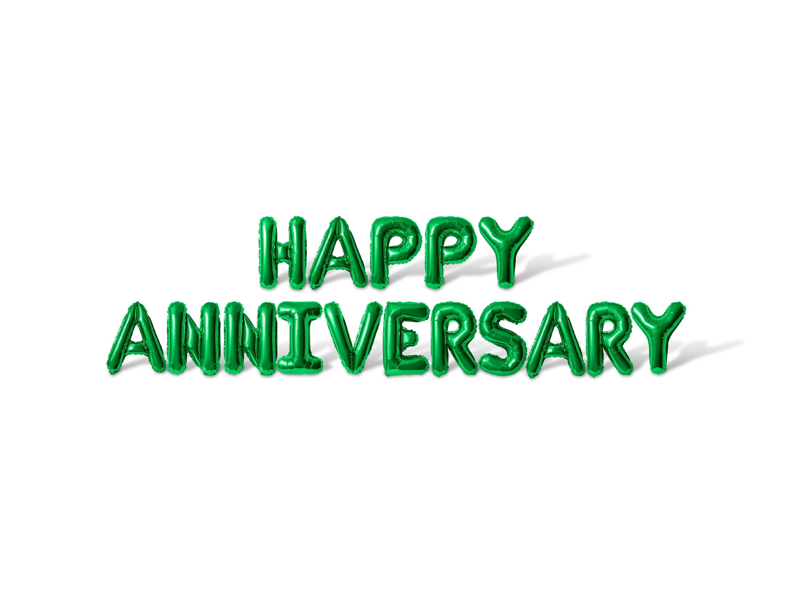 Letter Balloons - HAPPY ANNIVERSARY 16" Inch Alphabet Letters Foil Mylar Balloon Wedding Anniversary Banner (Green)