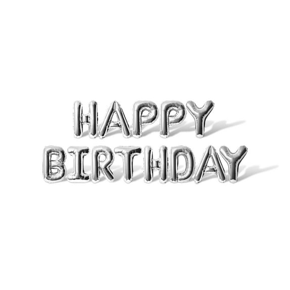 Letter Balloons - HAPPY BIRTHDAY 16" Inch Alphabet Letters Foil Mylar Balloon Birthday Party Banner (Silver)
