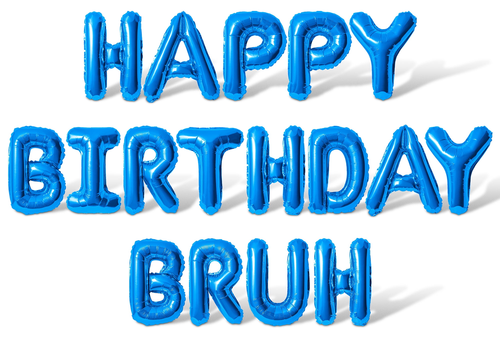 Letter Balloons - HAPPY BIRTHDAY BRUH 16" Inch Alphabet Letters Foil Mylar Balloon Birthday Party Banner (Blue)