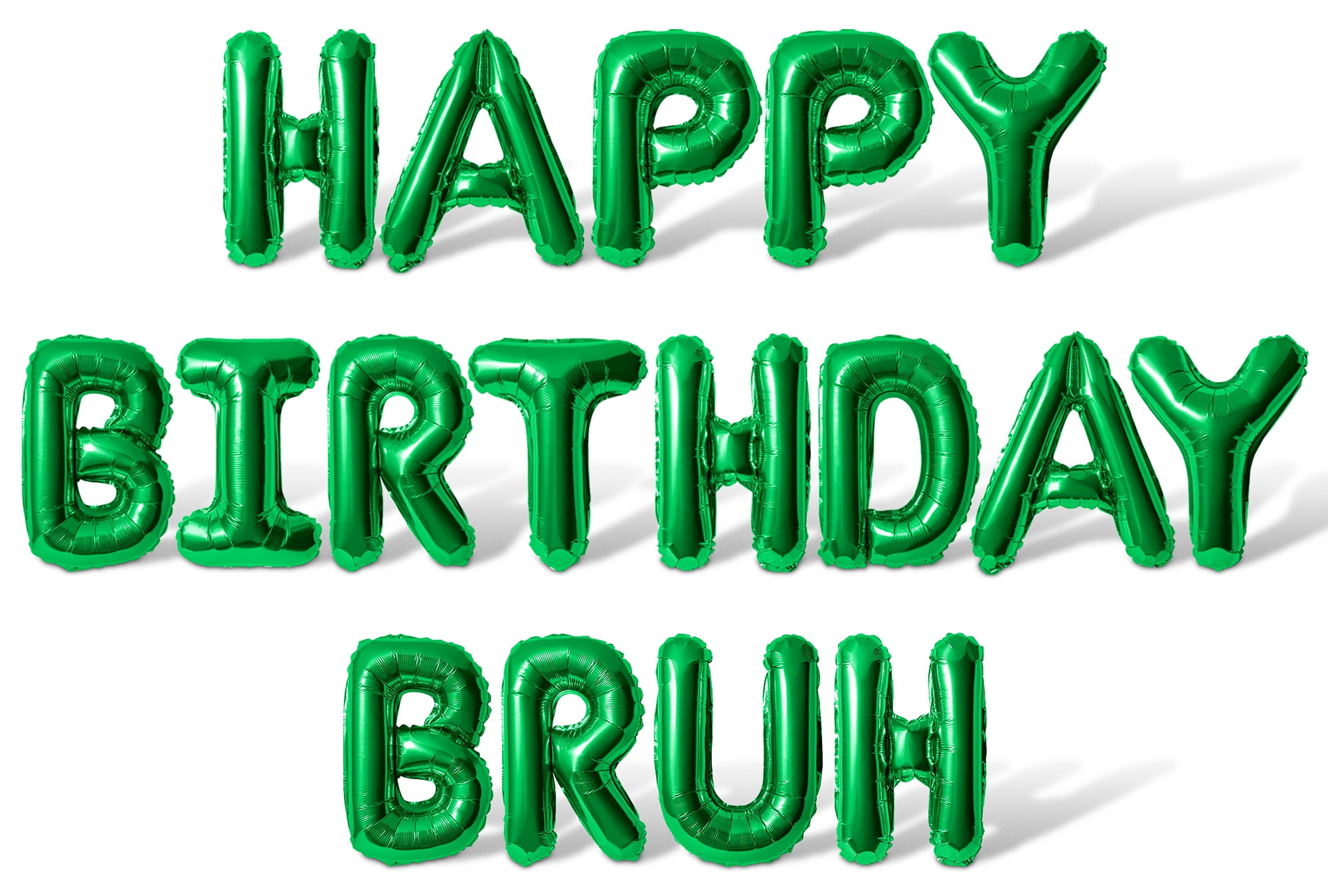 Letter Balloons - HAPPY BIRTHDAY BRUH 16" Inch Alphabet Letters Foil Mylar Balloon Birthday Party Banner (Green)
