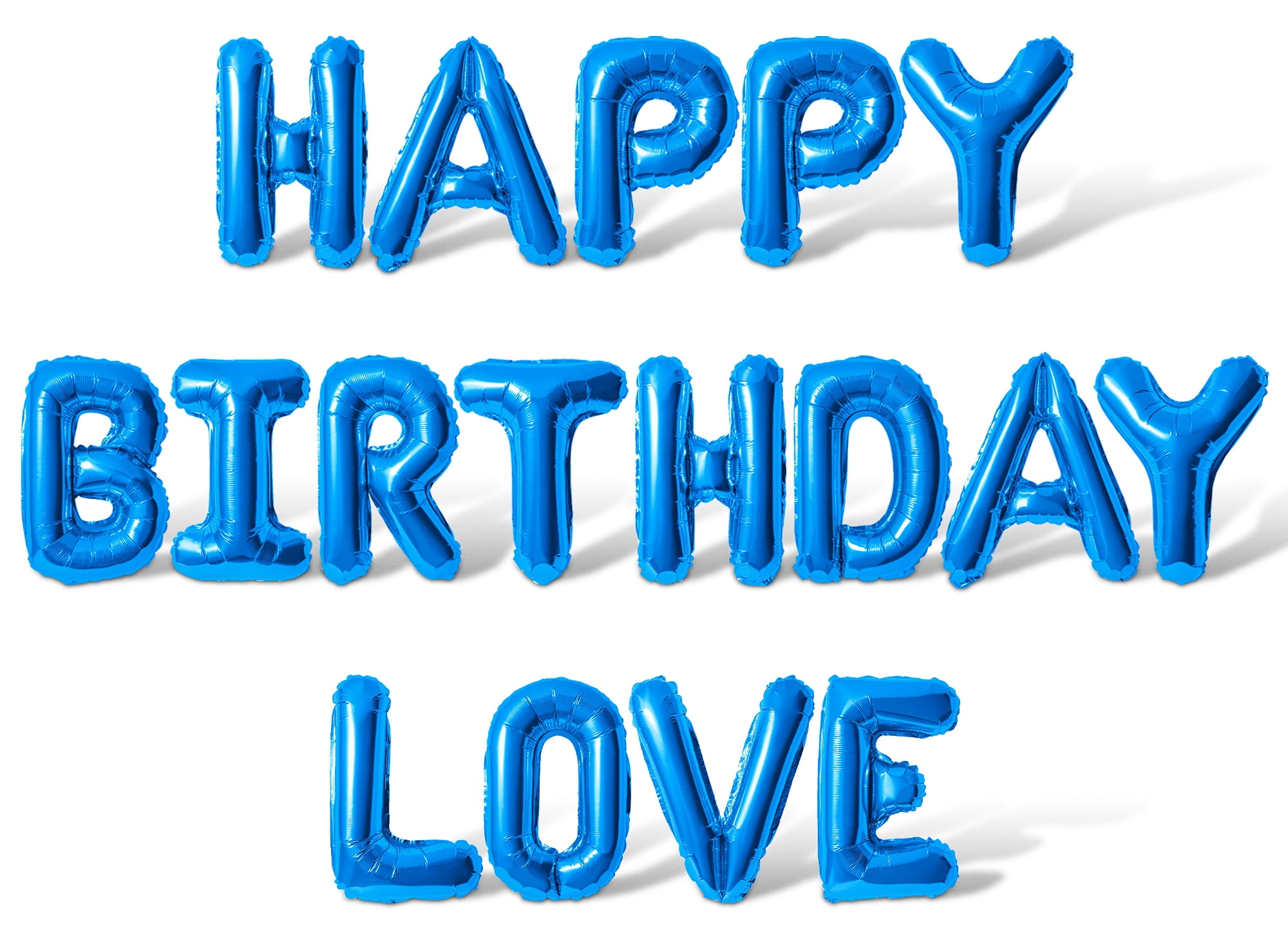 Letter Balloons - HAPPY BIRTHDAY LOVE 16" Inch Alphabet Letters Foil Mylar Balloon Birthday Party Banner (Blue)