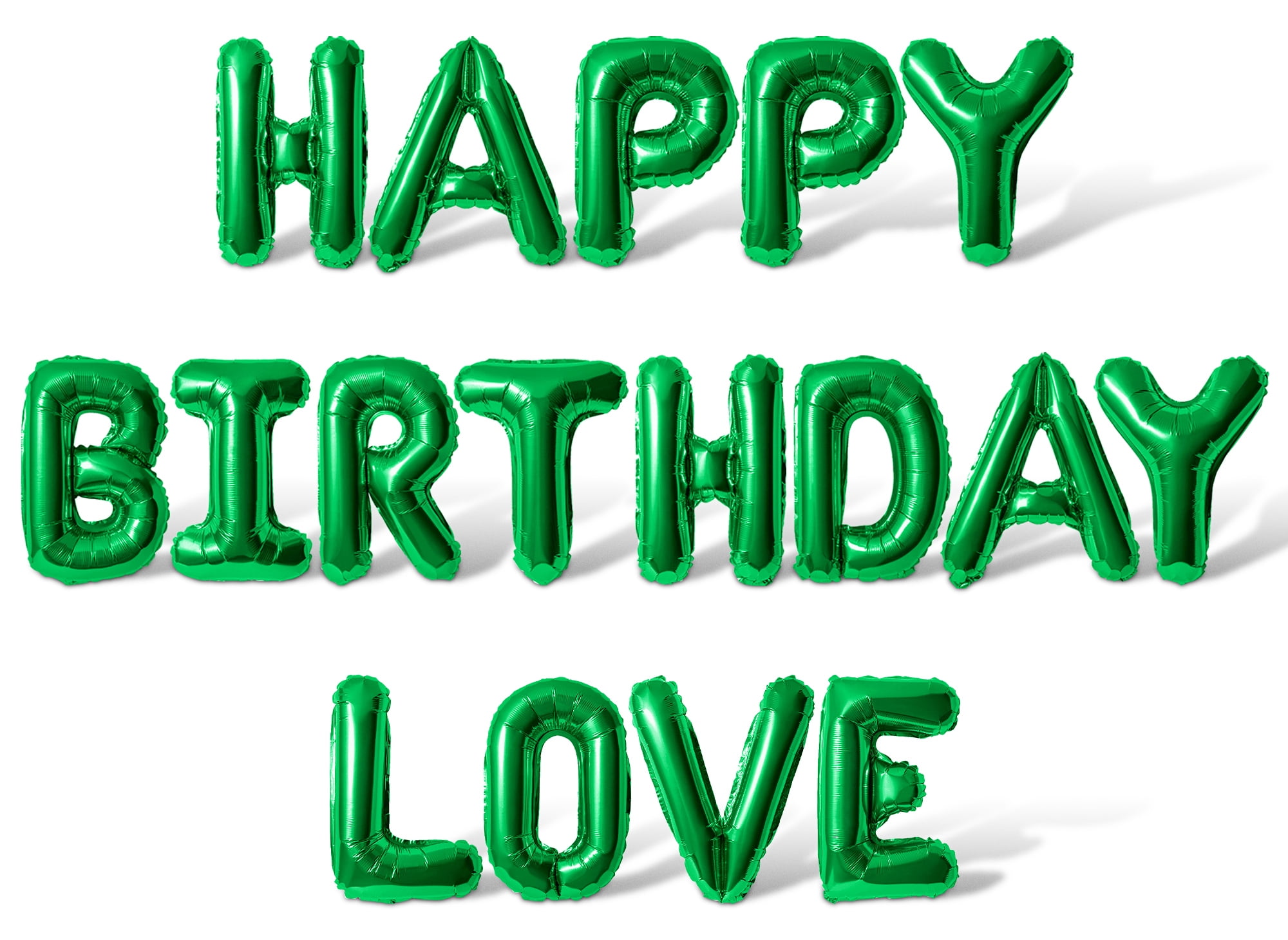 Letter Balloons - HAPPY BIRTHDAY LOVE 16" Inch Alphabet Letters Foil Mylar Balloon Birthday Party Banner (Green)