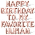 thumbnail image 1 of Letter Balloons - HAPPY BIRTHDAY TO MY FAVORITE HUMAN 16" Inch Alphabet Letters Foil Mylar Balloon Birthday Party Banner (Rose Gold), 1 of 5