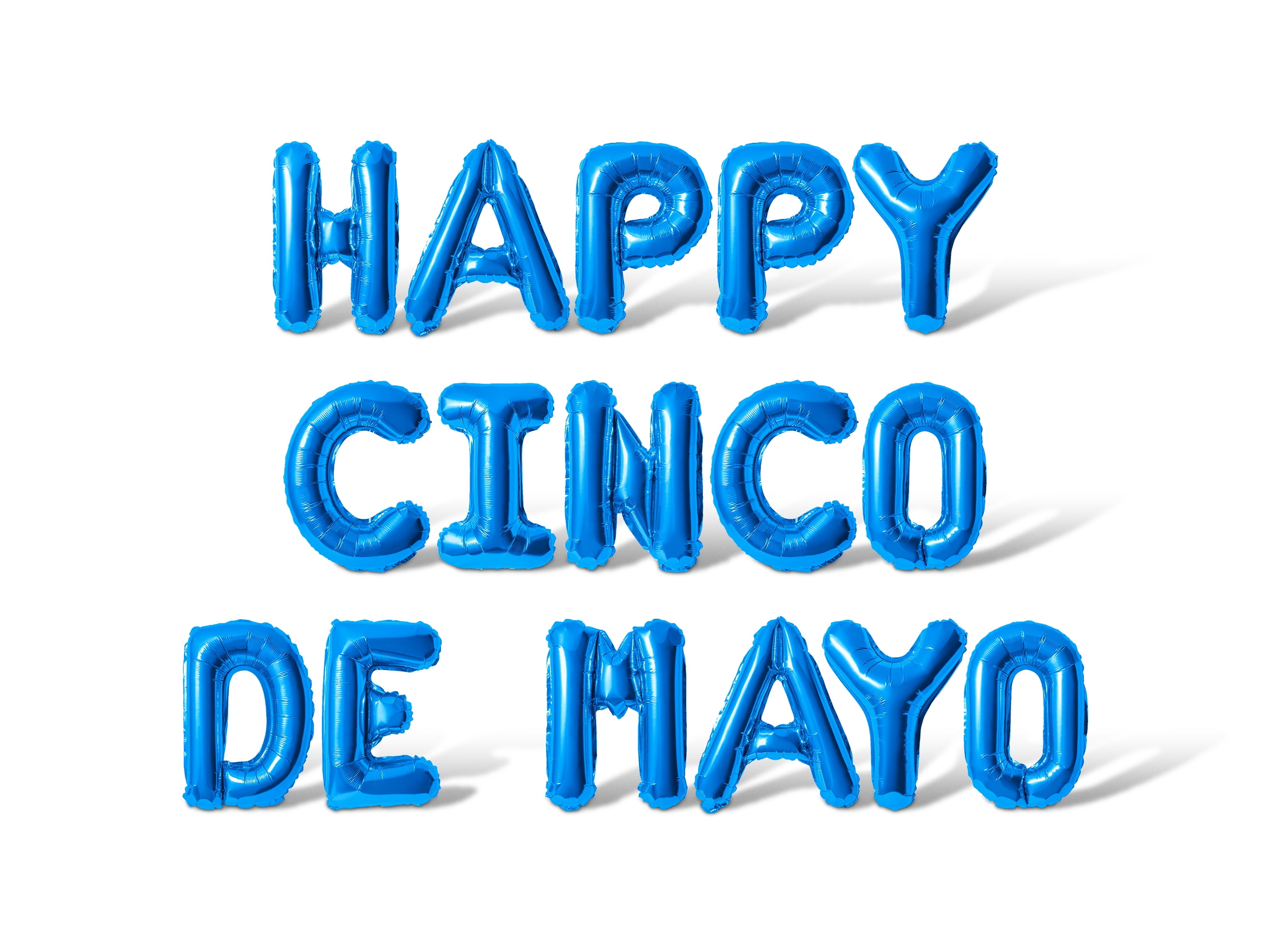 Letter Balloons - HAPPY CINCO DE MAYO 16" Inch Alphabet Letters Foil Mylar Balloon Cinco de Mayo Party Banner (Blue)