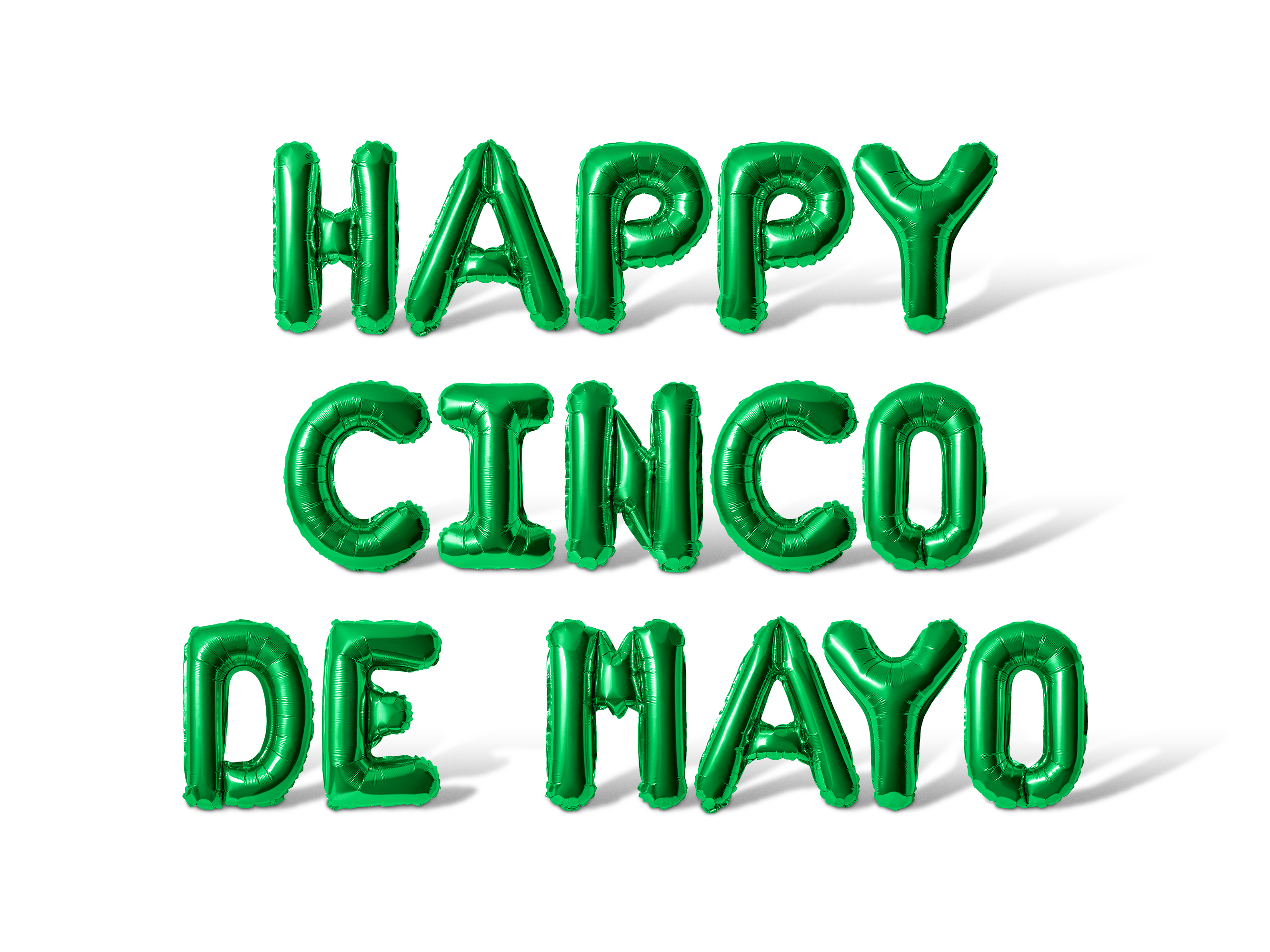 Letter Balloons - HAPPY CINCO DE MAYO 16" Inch Alphabet Letters Foil Mylar Balloon Cinco de Mayo Party Banner (Green)