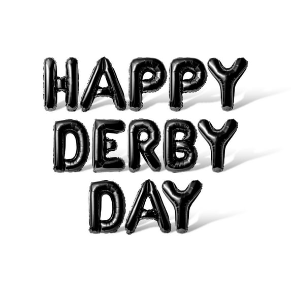 Letter Balloons - HAPPY DERBY DAY 16" Inch Alphabet Letters Foil Mylar Balloon Kentucky Derby Day Party Banner (Black)
