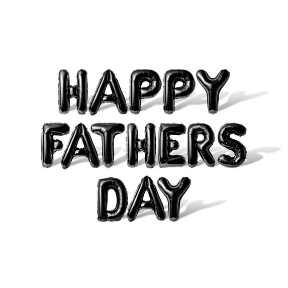 Letter Balloons - HAPPY FATHERS DAY 16" Inch Alphabet Letters Foil Mylar Balloon Father's Day Banner (Black)