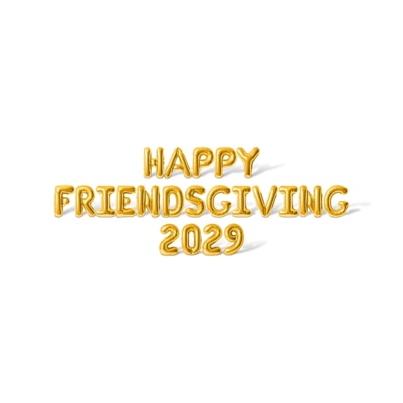 Letter Balloons - HAPPY FRIENDSGIVING 2029 16" Inch Alphabet Letters Foil Mylar Balloon Friendsgiving Party Banner (Gold)