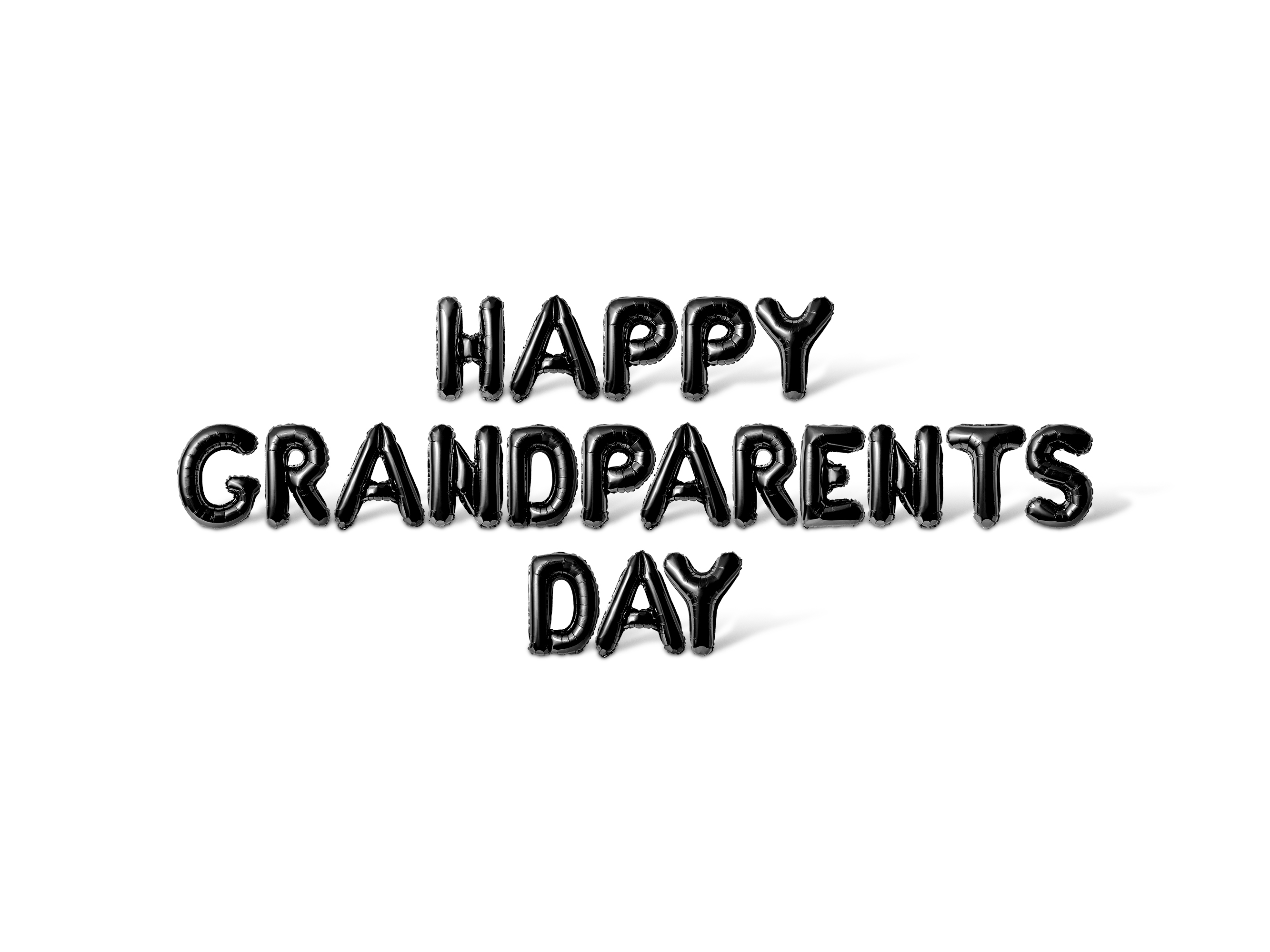 Letter Balloons - HAPPY GRANDPARENTS DAY 16" Inch Alphabet Letters Foil Mylar Balloon Grandparents Party Banner (Black)