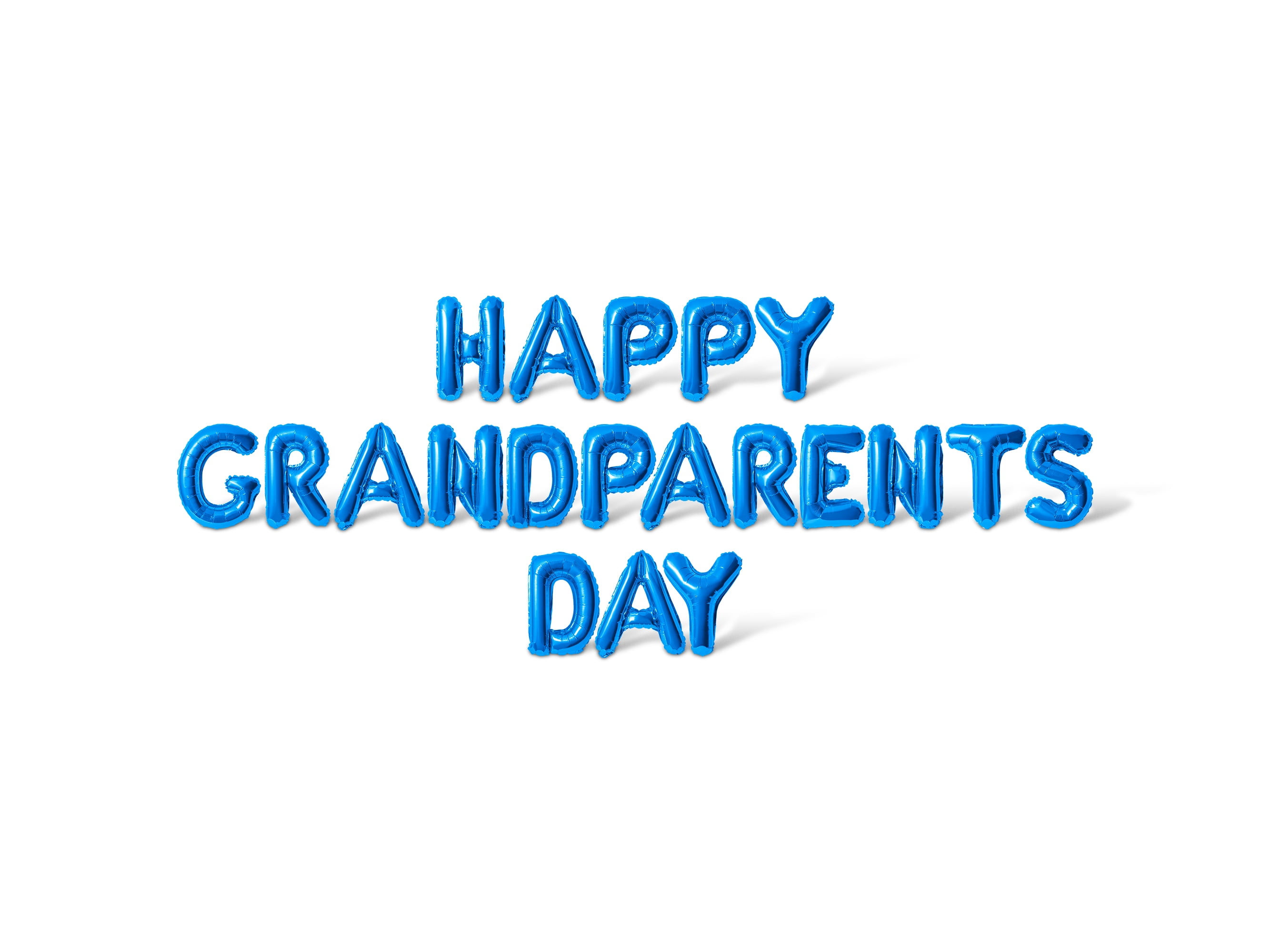 Letter Balloons - HAPPY GRANDPARENTS DAY 16" Inch Alphabet Letters Foil Mylar Balloon Grandparents Party Banner (Blue)