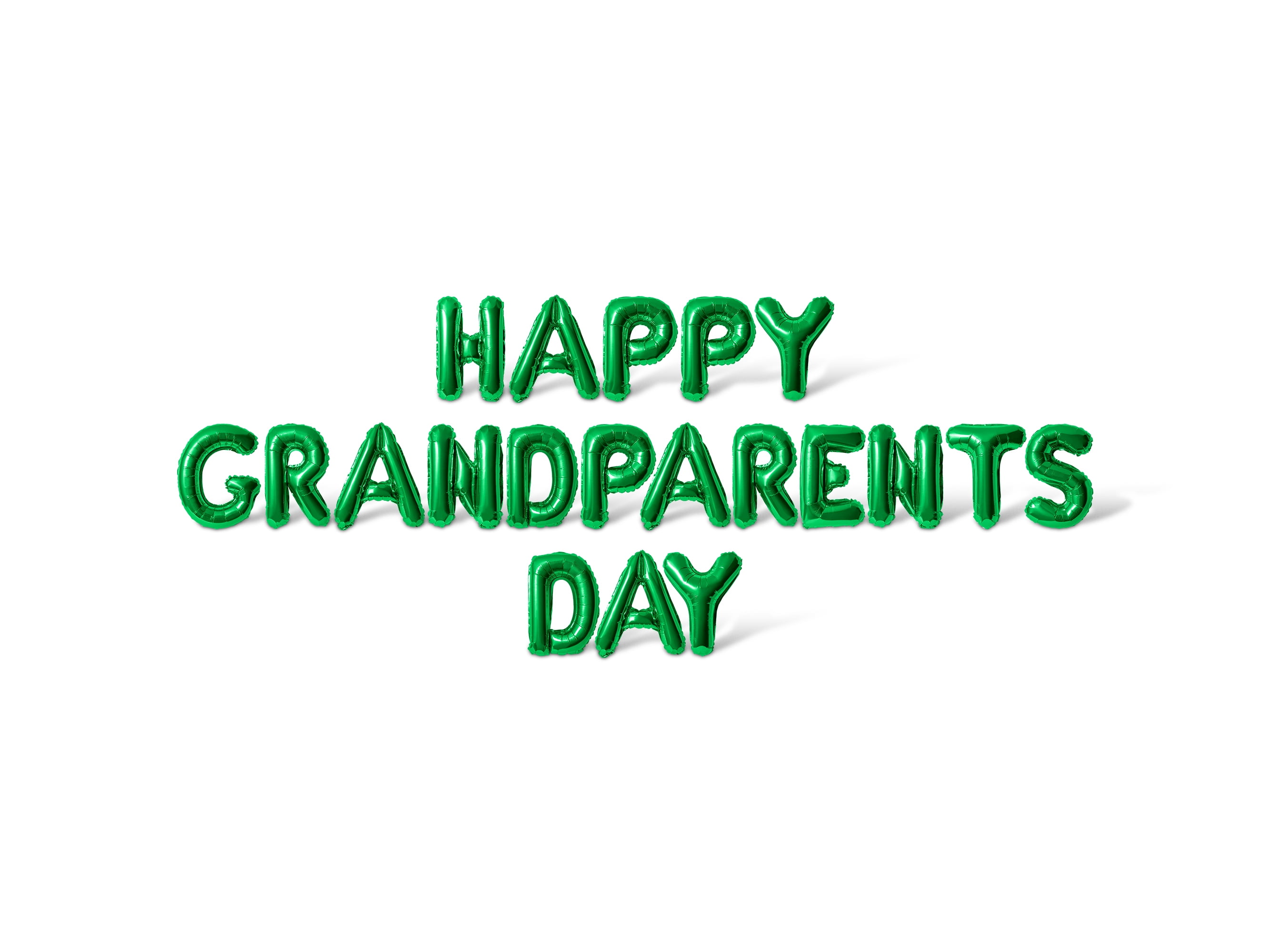 Letter Balloons - HAPPY GRANDPARENTS DAY 16" Inch Alphabet Letters Foil Mylar Balloon Grandparents Party Banner (Green)