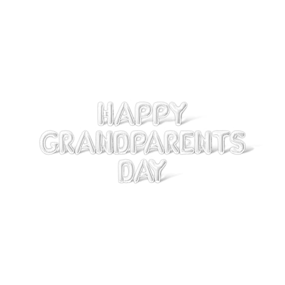 Letter Balloons - HAPPY GRANDPARENTS DAY 16" Inch Alphabet Letters Foil Mylar Balloon Grandparents Party Banner (White)