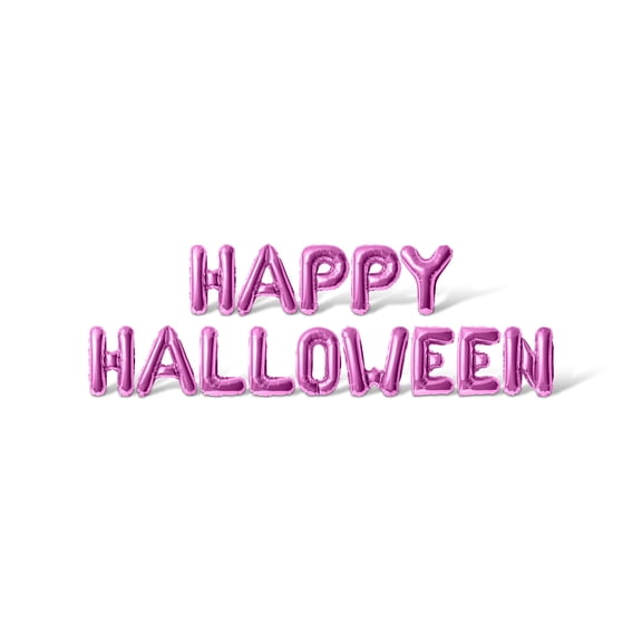 Letter Balloons - HAPPY HALLOWEEN 16" Inch Alphabet Letters Foil Mylar Balloon Halloween Party Banner (Pink)