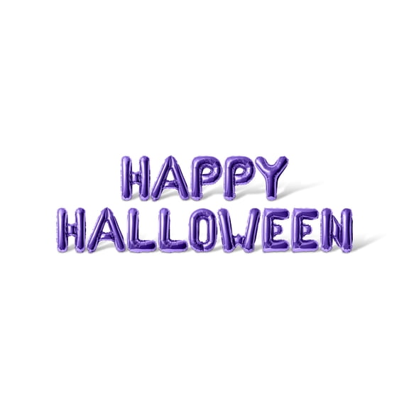 Letter Balloons - HAPPY HALLOWEEN 16" Inch Alphabet Letters Foil Mylar Balloon Halloween Party Banner (Purple)