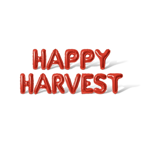 Letter Balloons - HAPPY HARVEST 16" Inch Alphabet Letters Foil Mylar Balloon Thanksgiving Party Banner (Red)