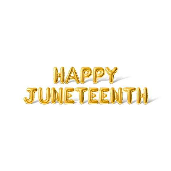 Letter Balloons - HAPPY JUNETEENTH 16" Inch Alphabet Letters Foil Mylar Balloon Juneteenth Party Banner (Gold)