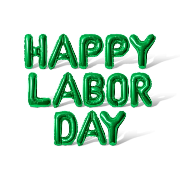 Letter Balloons - HAPPY LABOR DAY 16" Inch Alphabet Letters Foil Mylar Balloon Birthday Party Banner (Green)