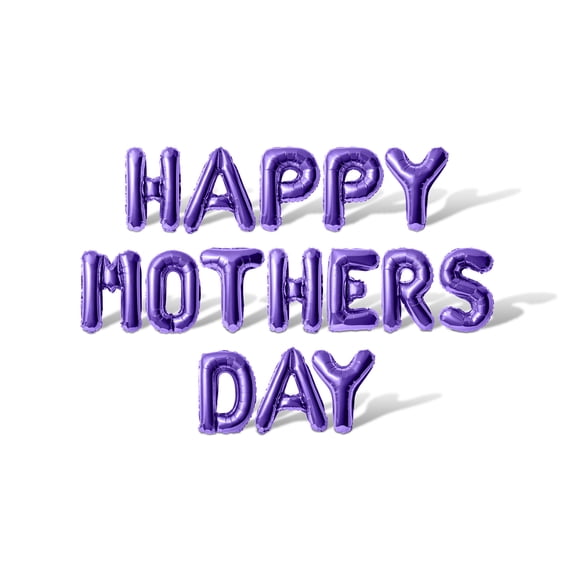 Letter Balloons - HAPPY MOTHERS DAY 16" Inch Alphabet Letters Foil Mylar Balloon Mother's Day Party Banner (Purple)