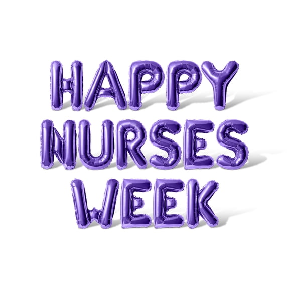 Letter Balloons - HAPPY NURSES DAY 16" Inch Alphabet Letters Foil Mylar Balloon Nurse Appreciation Party Banner (Purple)