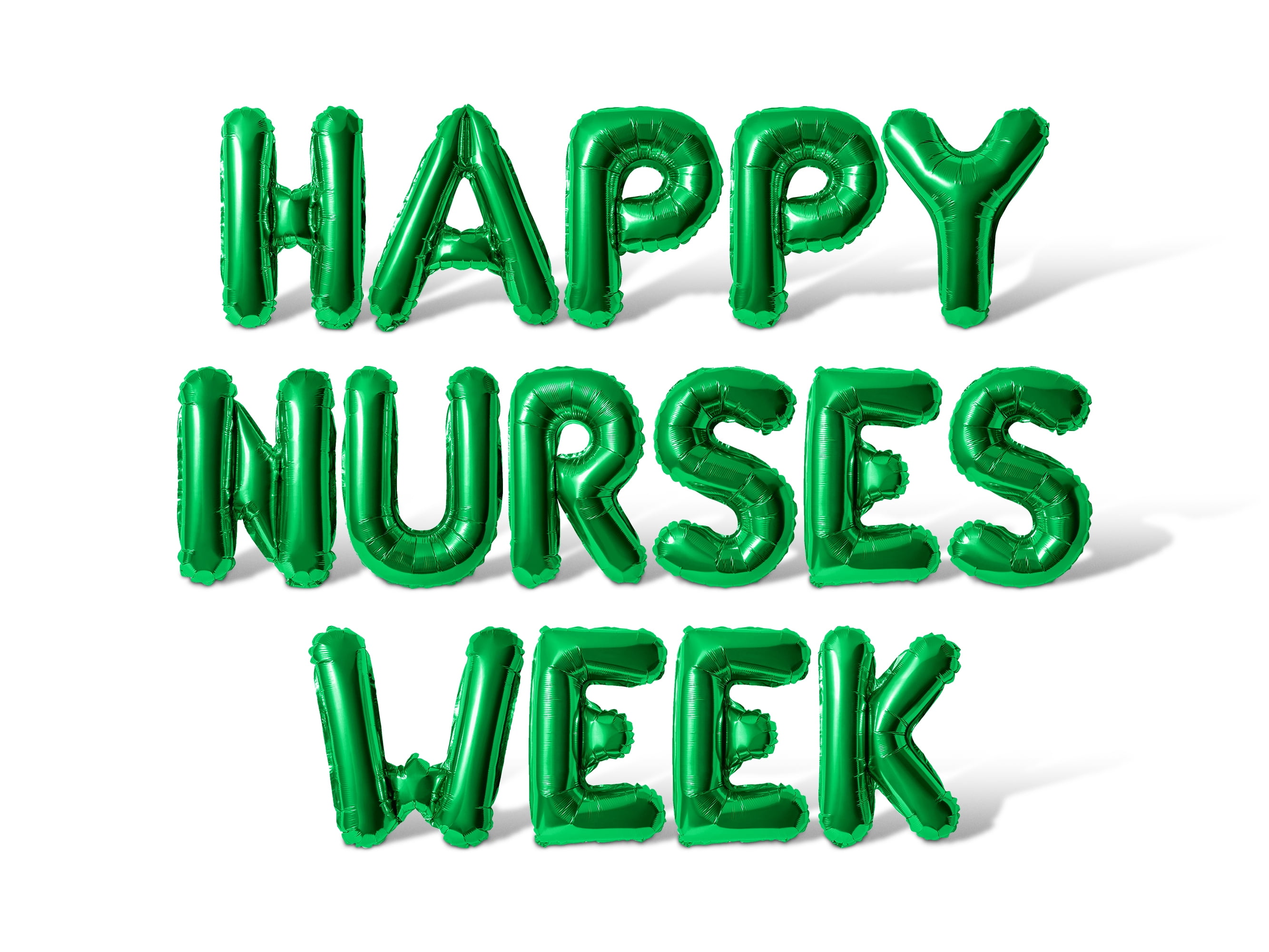 Letter Balloons - HAPPY NURSES WEEK 16" Inch Alphabet Letters Foil Mylar Balloon Nurse Appreciation Party Banner (Green)