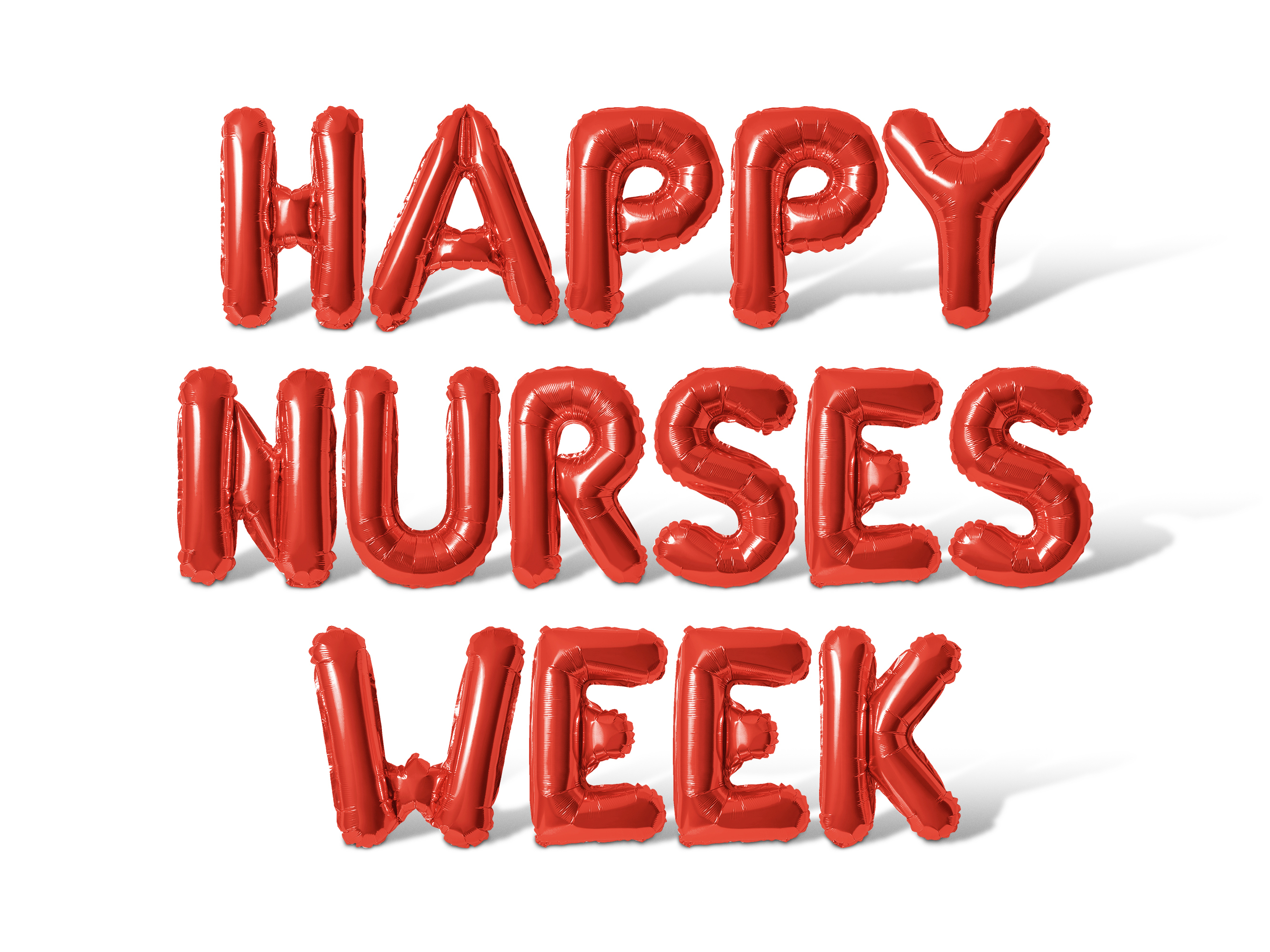 Letter Balloons - HAPPY NURSES WEEK 16" Inch Alphabet Letters Foil Mylar Balloon Nurse Appreciation Party Banner (Red)
