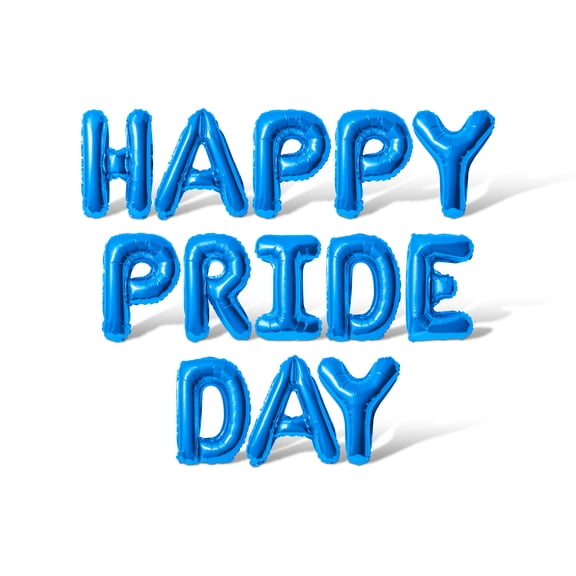 Letter Balloons - HAPPY PRIDE DAY 16" Inch Alphabet Letters Foil Mylar Balloon Pride Day Party Banner (Blue)