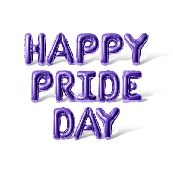Letter Balloons - HAPPY PRIDE DAY 16" Inch Alphabet Letters Foil Mylar Balloon Pride Day Party Banner (Purple)