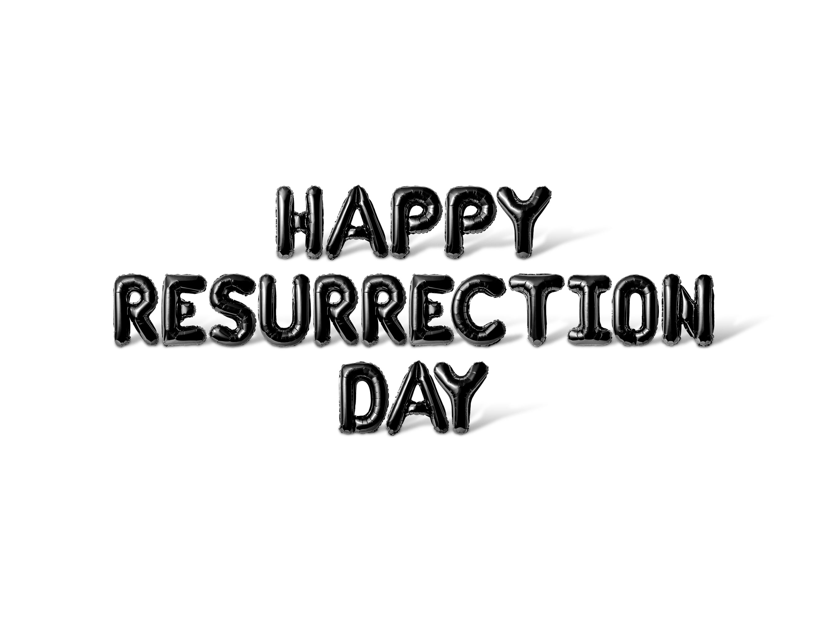 Letter Balloons - HAPPY RESURRECTION DAY 16" Inch Alphabet Letters Foil Mylar Balloon Easter Party Banner (Black)