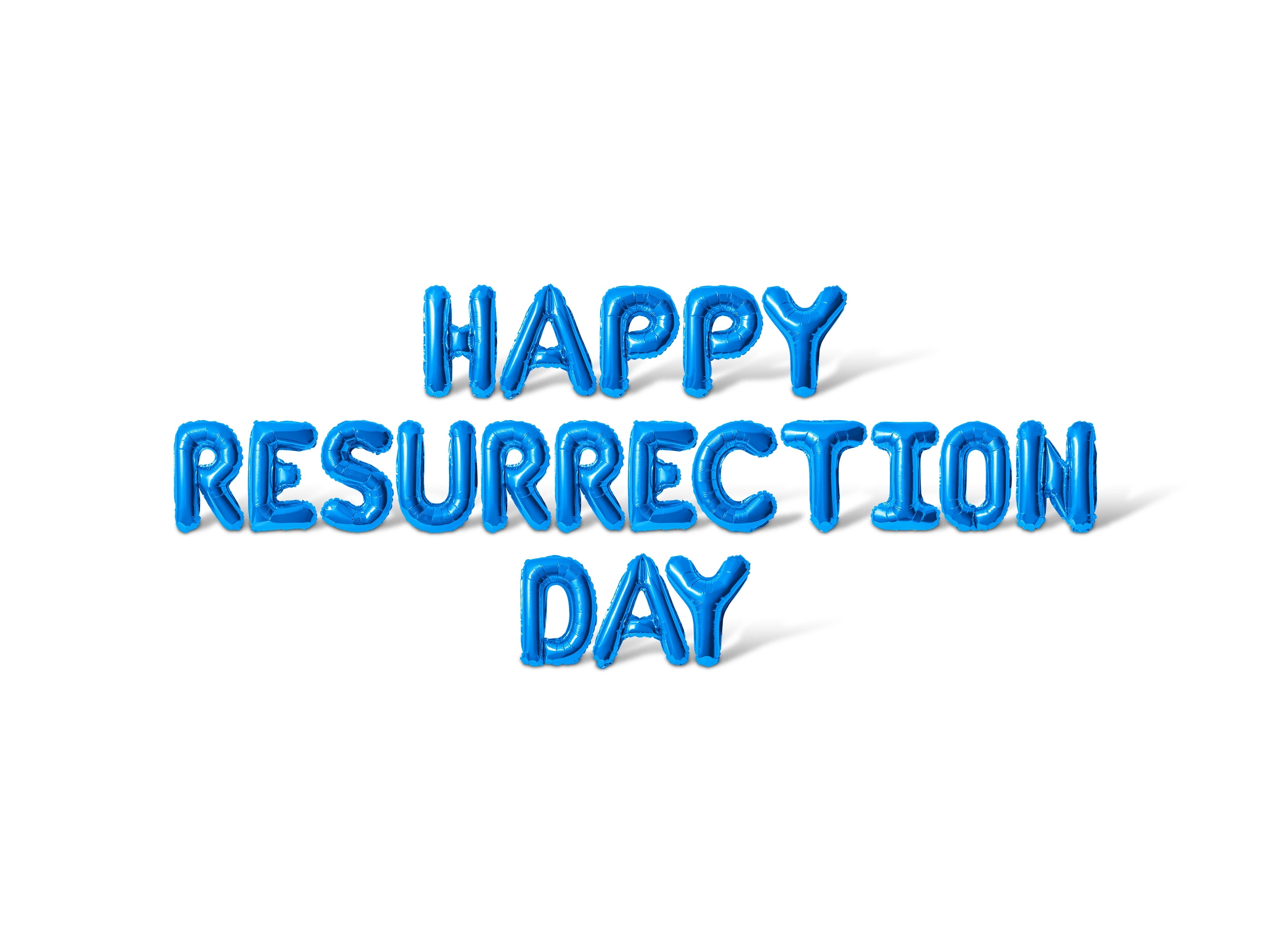 Letter Balloons - HAPPY RESURRECTION DAY 16" Inch Alphabet Letters Foil Mylar Balloon Easter Party Banner (Blue)