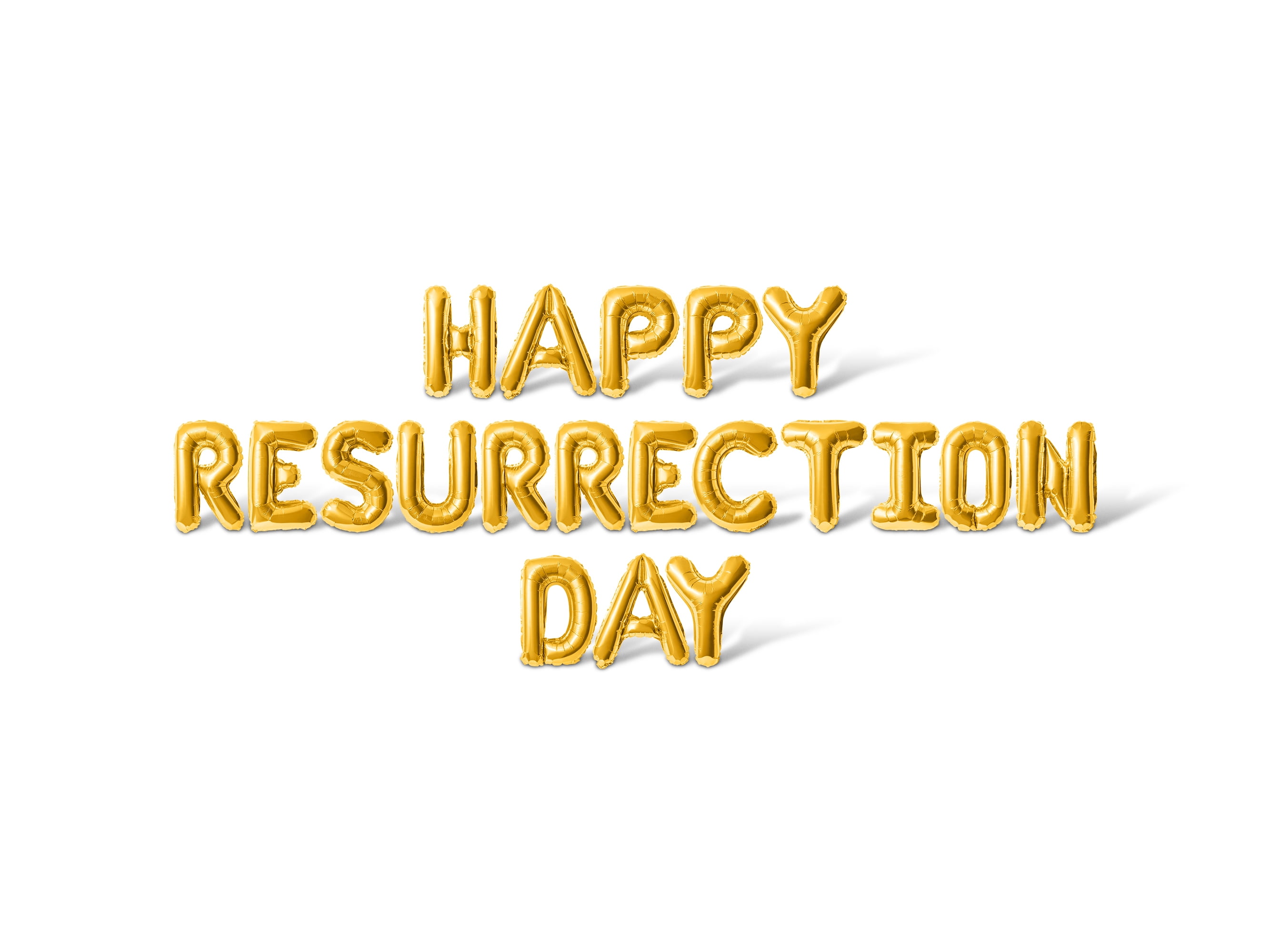 Letter Balloons - HAPPY RESURRECTION DAY 16" Inch Alphabet Letters Foil Mylar Balloon Easter Party Banner (Gold)