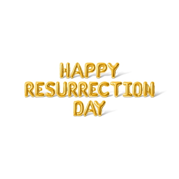 Letter Balloons - HAPPY RESURRECTION DAY 16" Inch Alphabet Letters Foil Mylar Balloon Easter Party Banner (Gold)