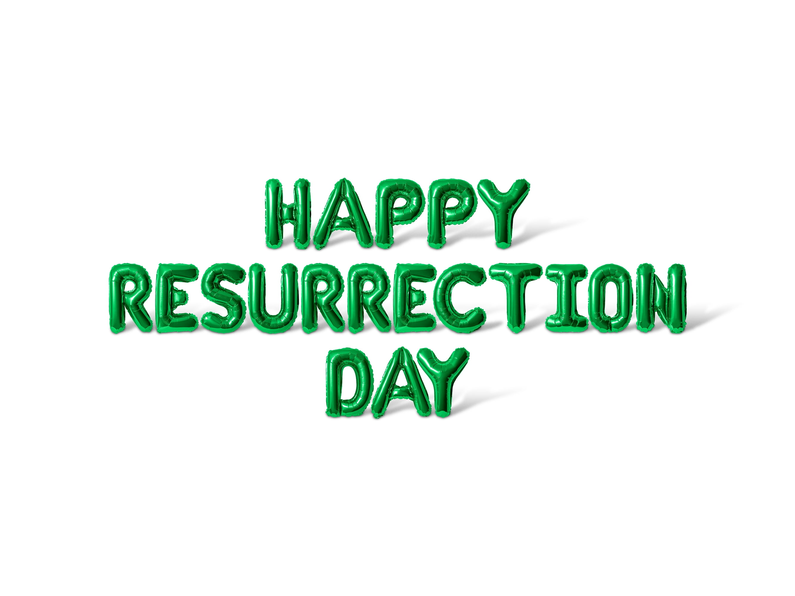 Letter Balloons - HAPPY RESURRECTION DAY 16" Inch Alphabet Letters Foil Mylar Balloon Easter Party Banner (Green)